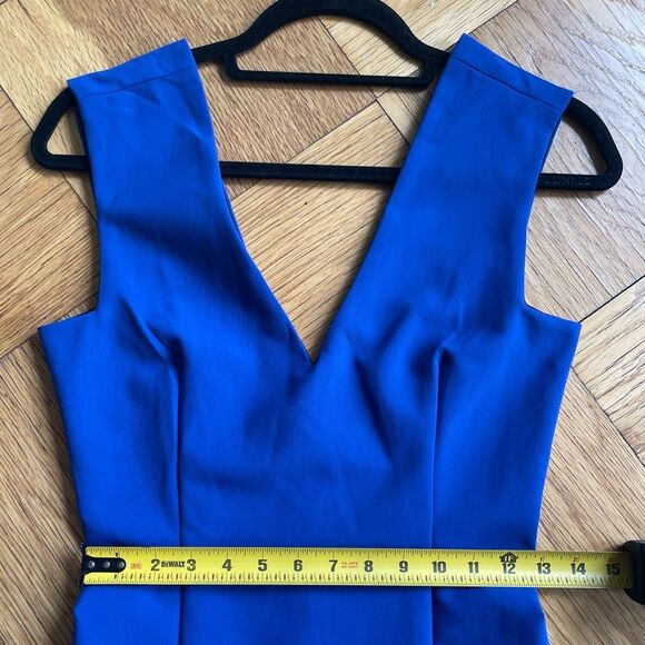 Zara Woman Cobalt Blue V-Neck Tailored Minidress, Size XS - Picture 7 of 10
